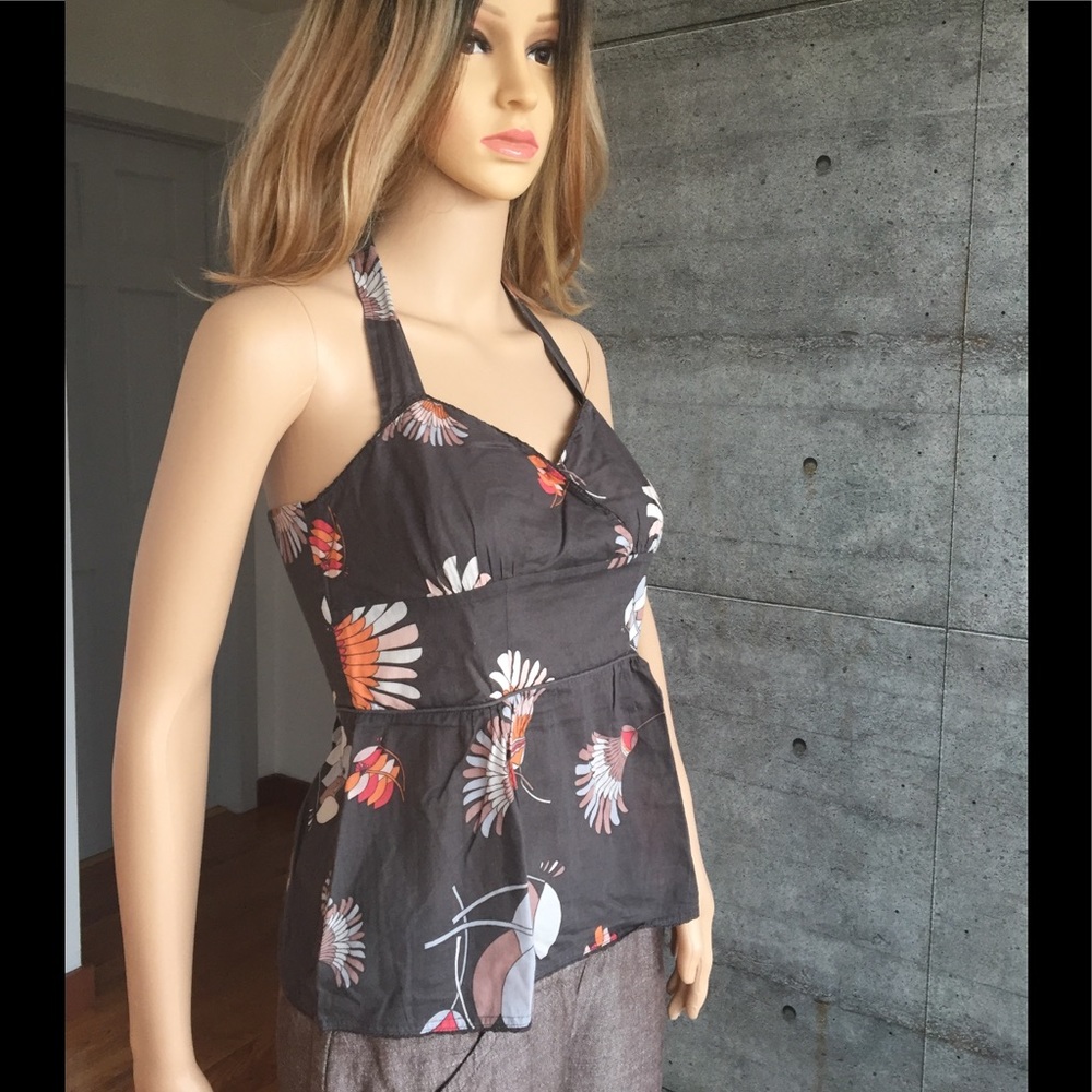 Anthropologie Edme&Esyllte printed halter top. S .